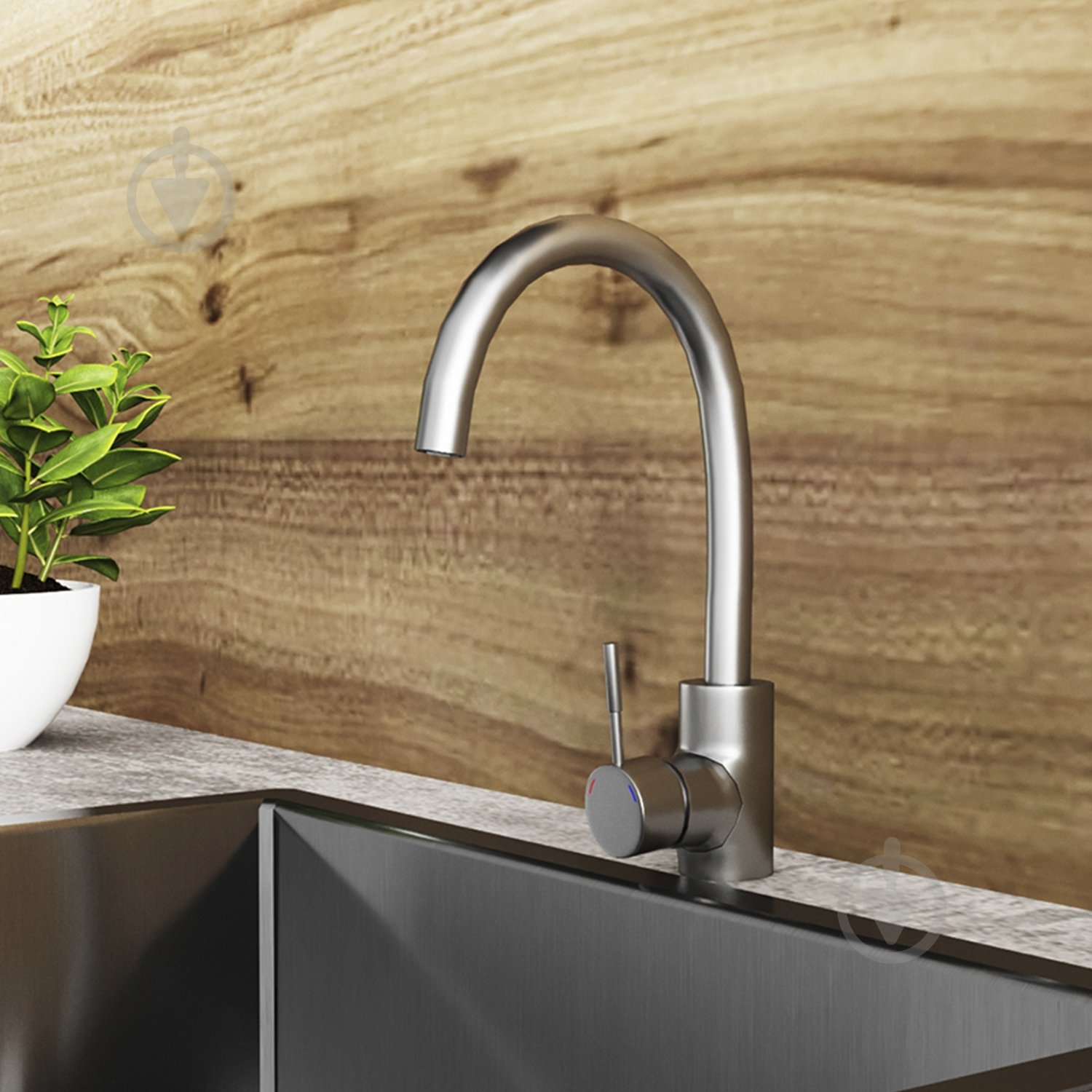 Смеситель для умывальника Kroner KRP Edelstahl Klassisch - ESG011 - фото 2 Смеситель для умывальника Kroner KRP Edelstahl Klassisch - ESG011 - фото 2