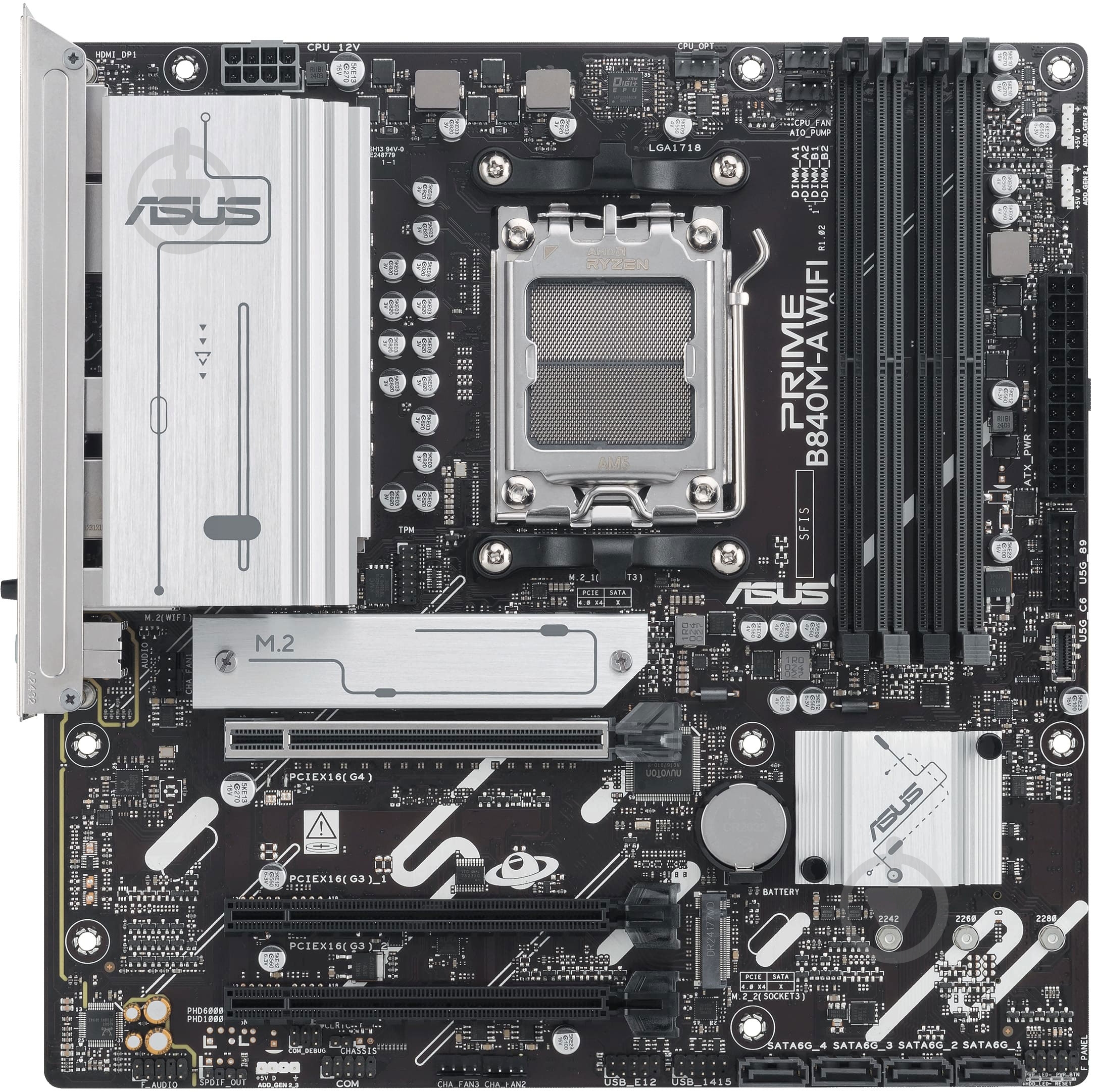 Материнская плата Asus 90MB1J20-M0EAY0 (Socket AM5, AMD B840, micro ATX) - фото 1 Материнская плата Asus 90MB1J20-M0EAY0 (Socket AM5, AMD B840, micro ATX) - фото 1