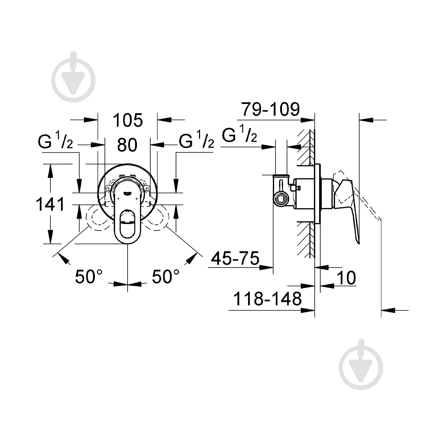 Смеситель для душа Grohe BauLoop 29042000 - фото 2 Смеситель для душа Grohe BauLoop 29042000 - фото 2