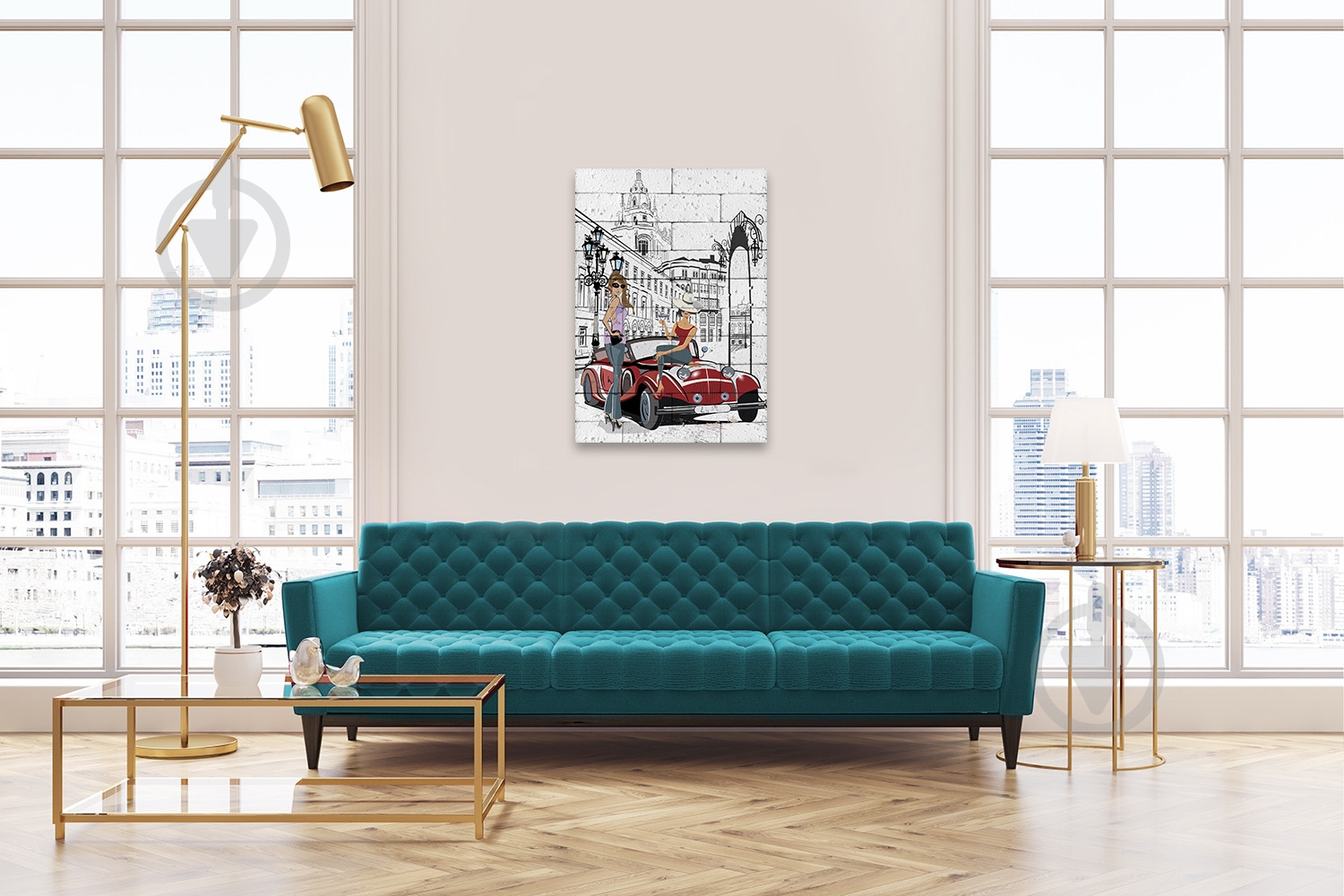 Картина гипсовая Девушки на машине 40,5x58,3 см BrickPrint - фото 2