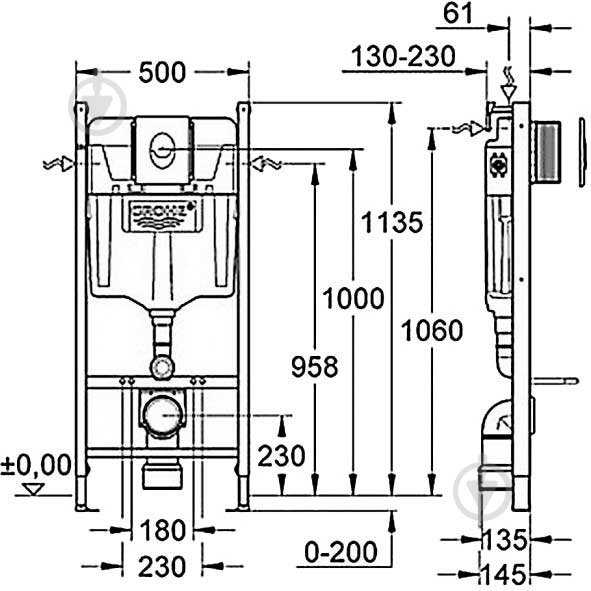 Инсталляция для унитаза Grohe Rapid SL - фото 2 Инсталляция для унитаза Grohe Rapid SL - фото 2