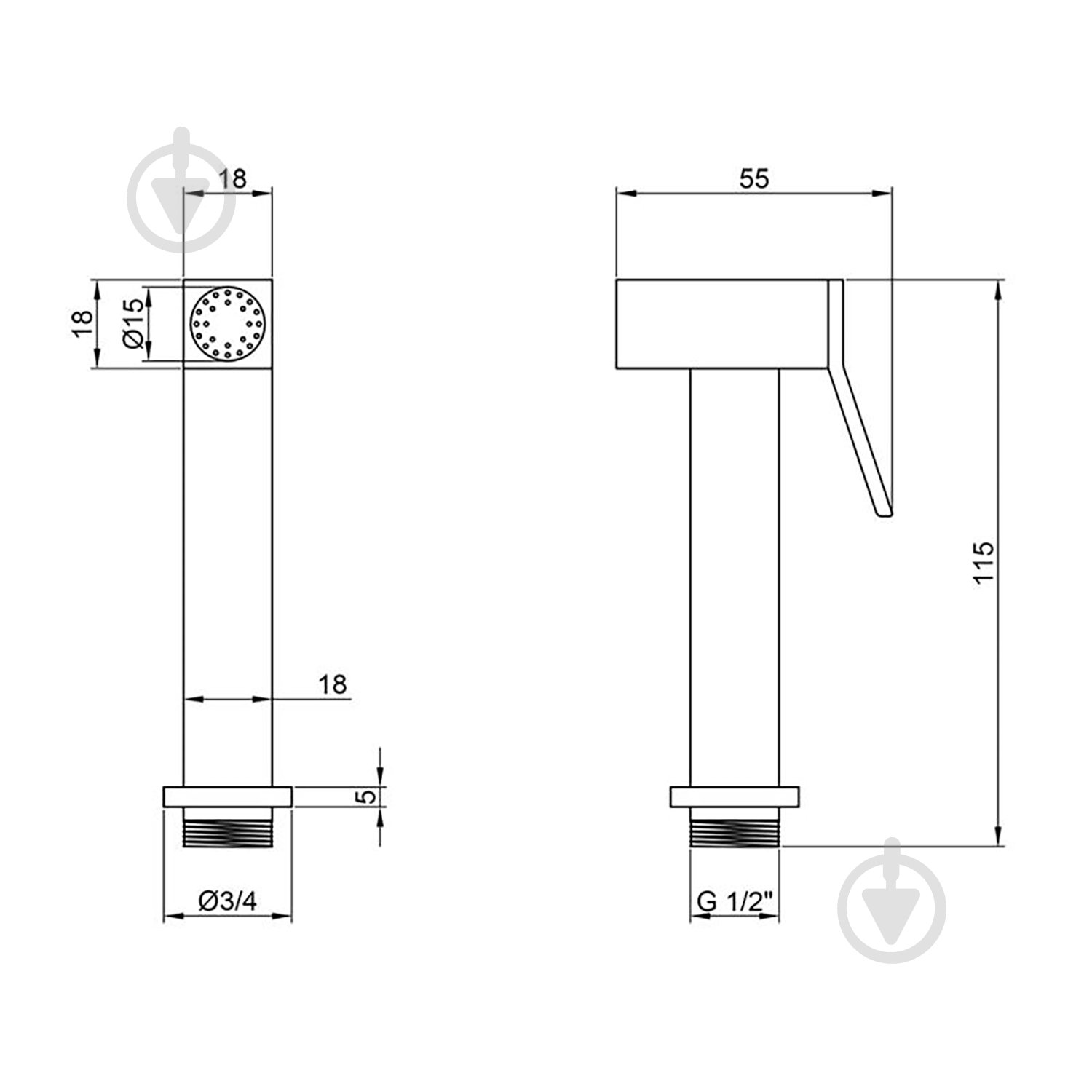 Лейка для биде Kroner KRM - C711 - фото 2 Лейка для биде Kroner KRM - C711 - фото 2