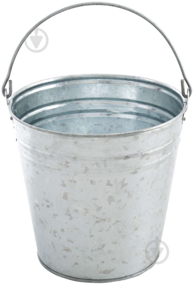 Ведро обычное оцинкованная сталь 10 л стальной - фото 1