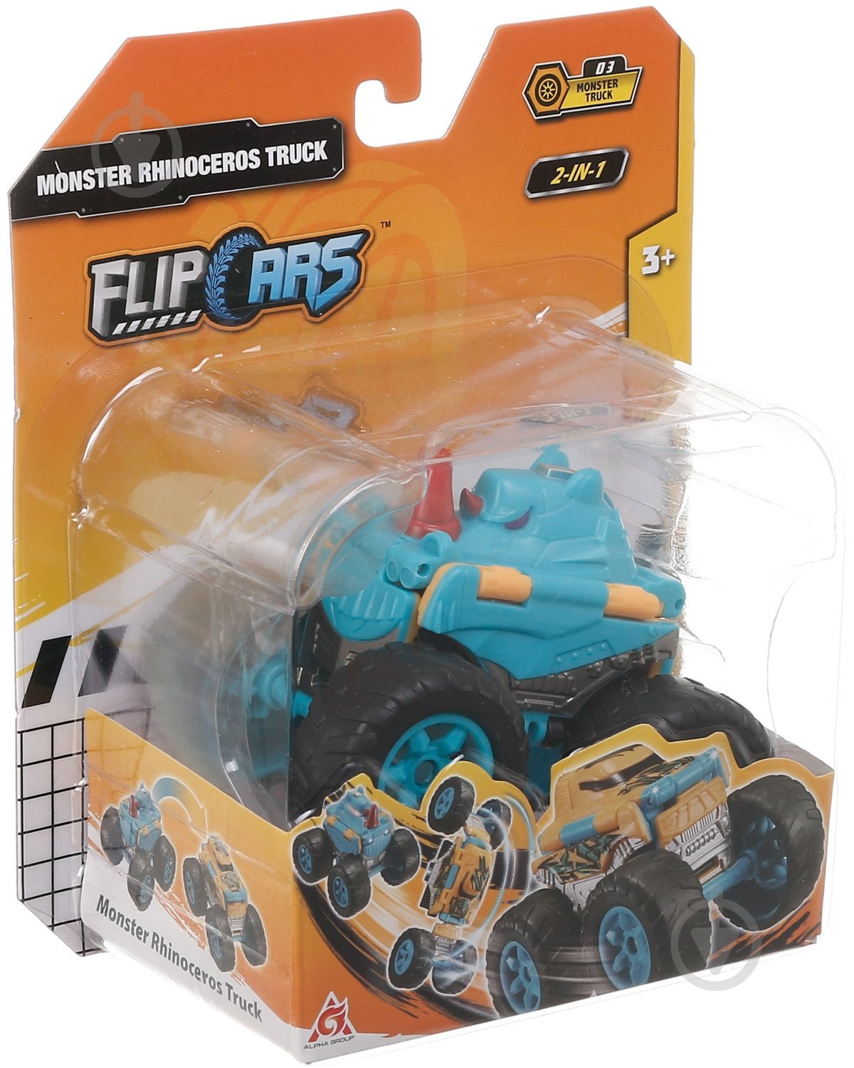 Машинка-трансформер Flip Cars 2 в 1 Монстр-трак Носорог EU463875A-03 - фото 2