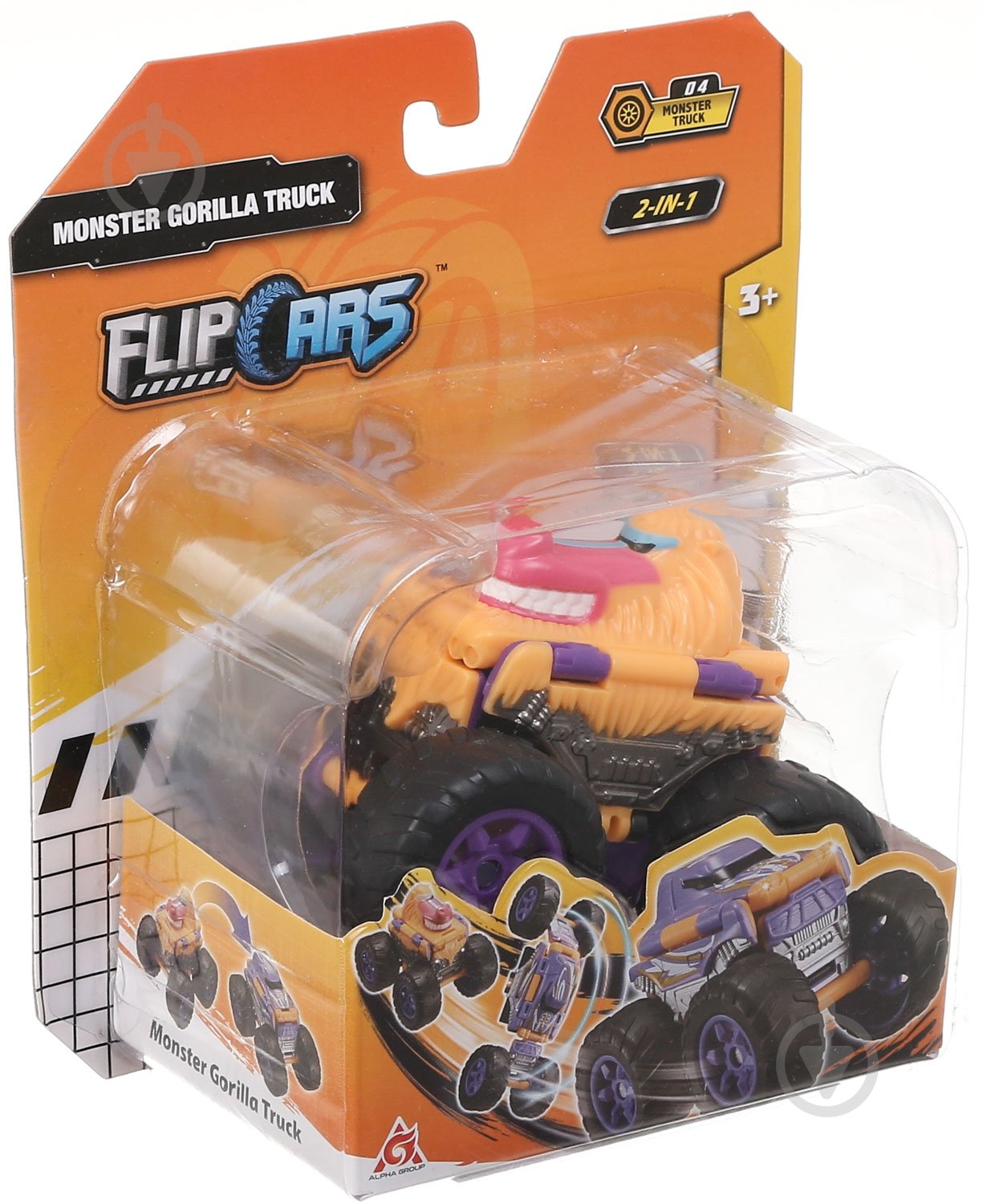 Машинка-трансформер Flip Cars 2 в 1 Монстр-трак Горила EU463875A-04 - фото 2 Машинка-трансформер Flip Cars 2 в 1 Монстр-трак Горила EU463875A-04 - фото 2