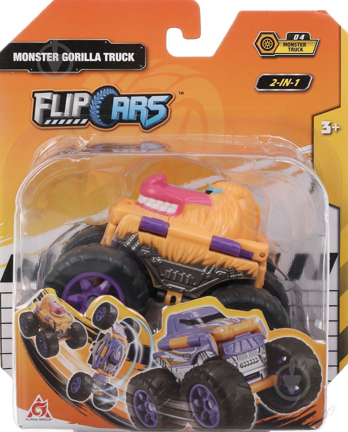 Машинка-трансформер Flip Cars 2 в 1 Монстр-трак Горила EU463875A-04 - фото 1 Машинка-трансформер Flip Cars 2 в 1 Монстр-трак Горила EU463875A-04 - фото 1