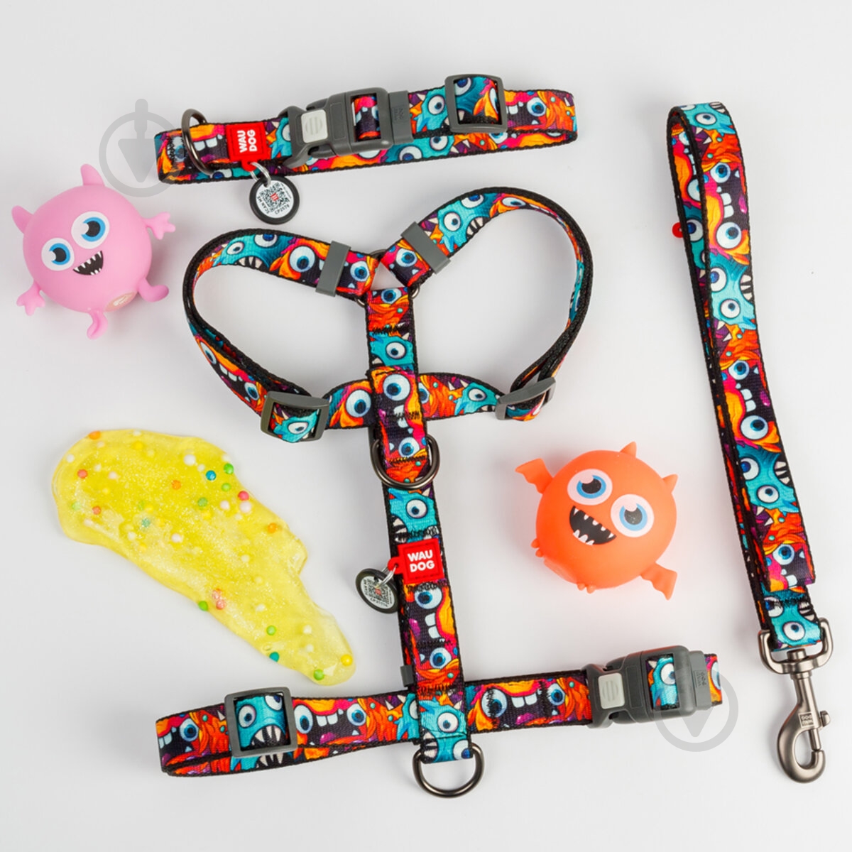 Ошейник Waudog Nylon рисунок "Зубастые монстры" пластиковый фастекс L Ш25 мм Д33-49 см - фото 2 Ошейник Waudog Nylon рисунок "Зубастые монстры" пластиковый фастекс L Ш25 мм Д33-49 см - фото 2