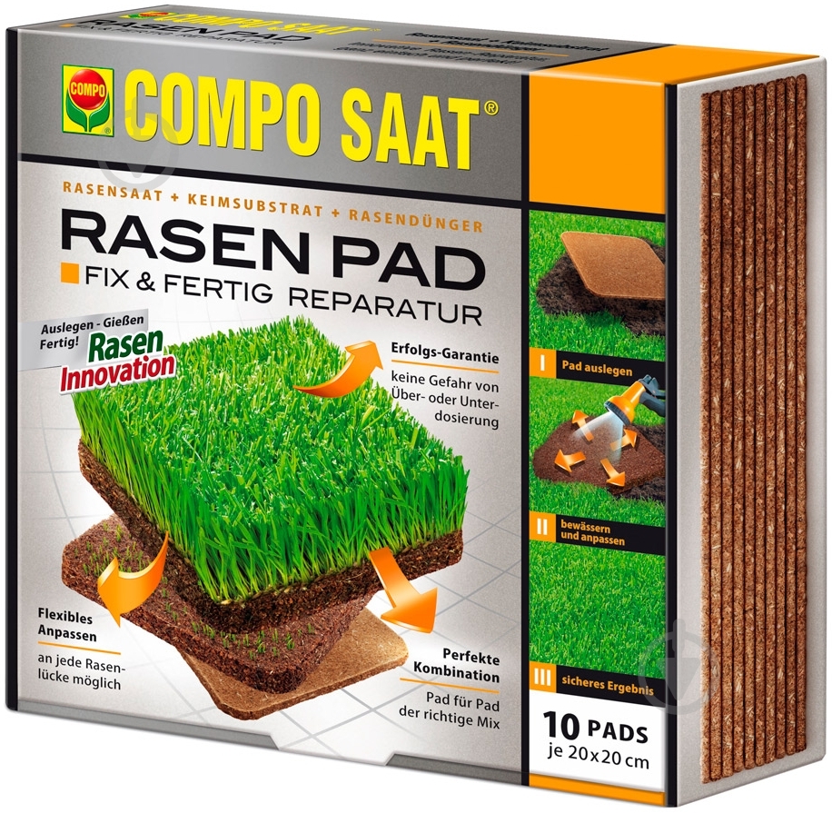 Коврик для ремонта газонов Compo Saat Rasen pad 10 шт. 5325 - фото 1 Коврик для ремонта газонов Compo Saat Rasen pad 10 шт. 5325 - фото 1