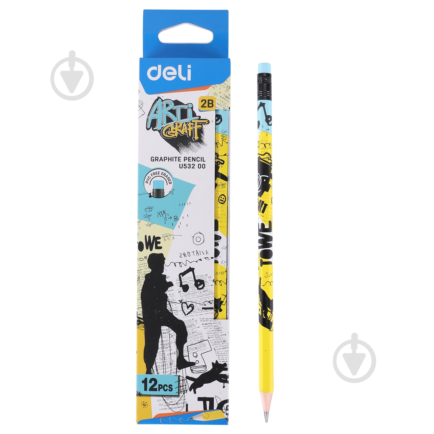 Карандаш графитный EU53200 микс 2B Arti Graff Deli - фото 2 Карандаш графитный EU53200 микс 2B Arti Graff Deli - фото 2