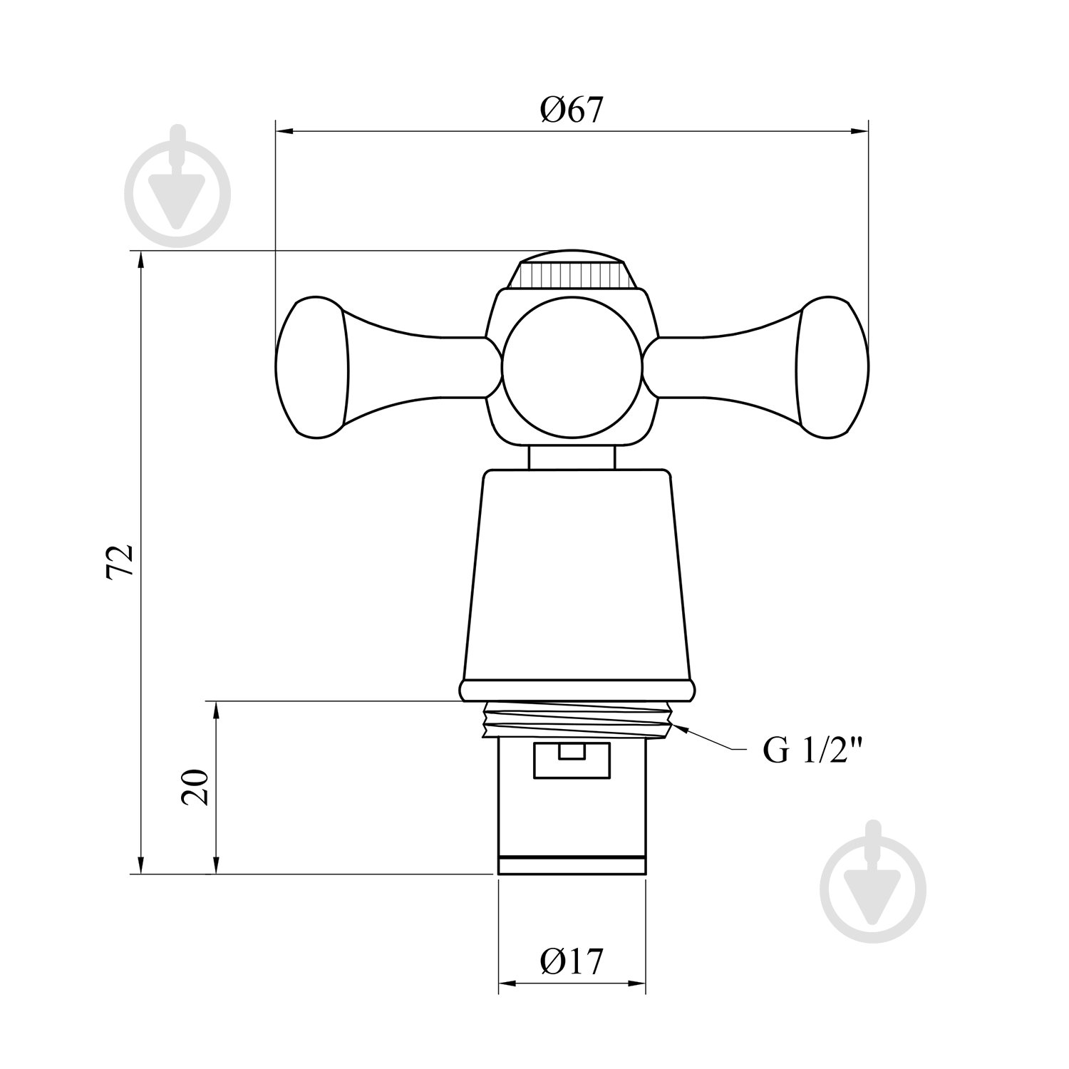 Ручка Kroner с крае-буксой для смесителяKRM - C985 (пара) - фото 2