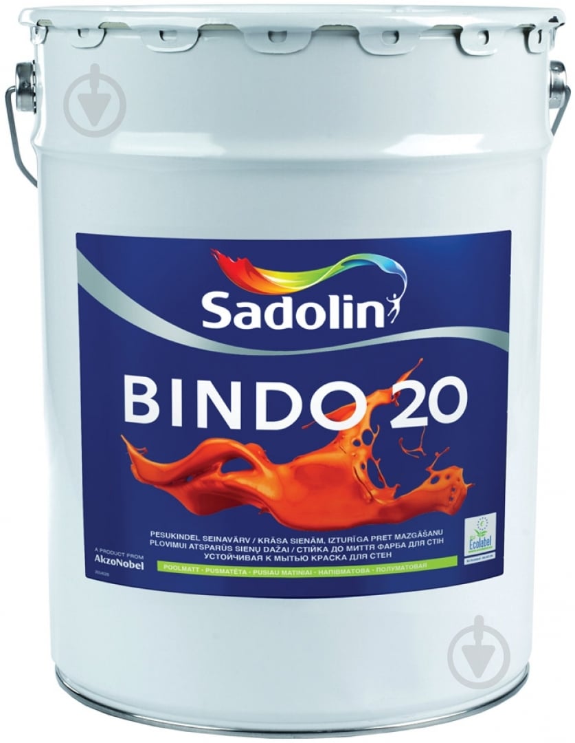 Краска Sadolin Bindo 20 PROF белый 20 л - фото 1