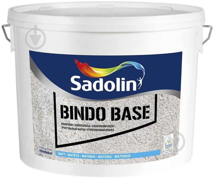 Краска латексная водоэмульсионная Sadolin Bindo BASE мат белый 2,5 л - фото 1