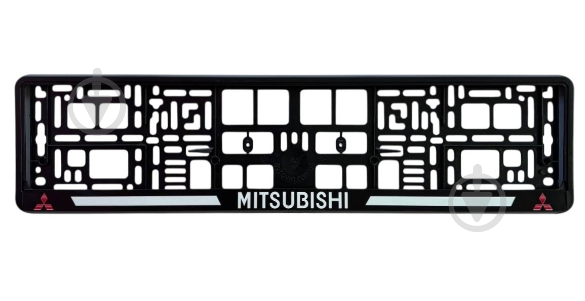 Рамка под номерной знак Poputchik с буквами Mitsubishi - фото 1 Рамка под номерной знак Poputchik с буквами Mitsubishi - фото 1