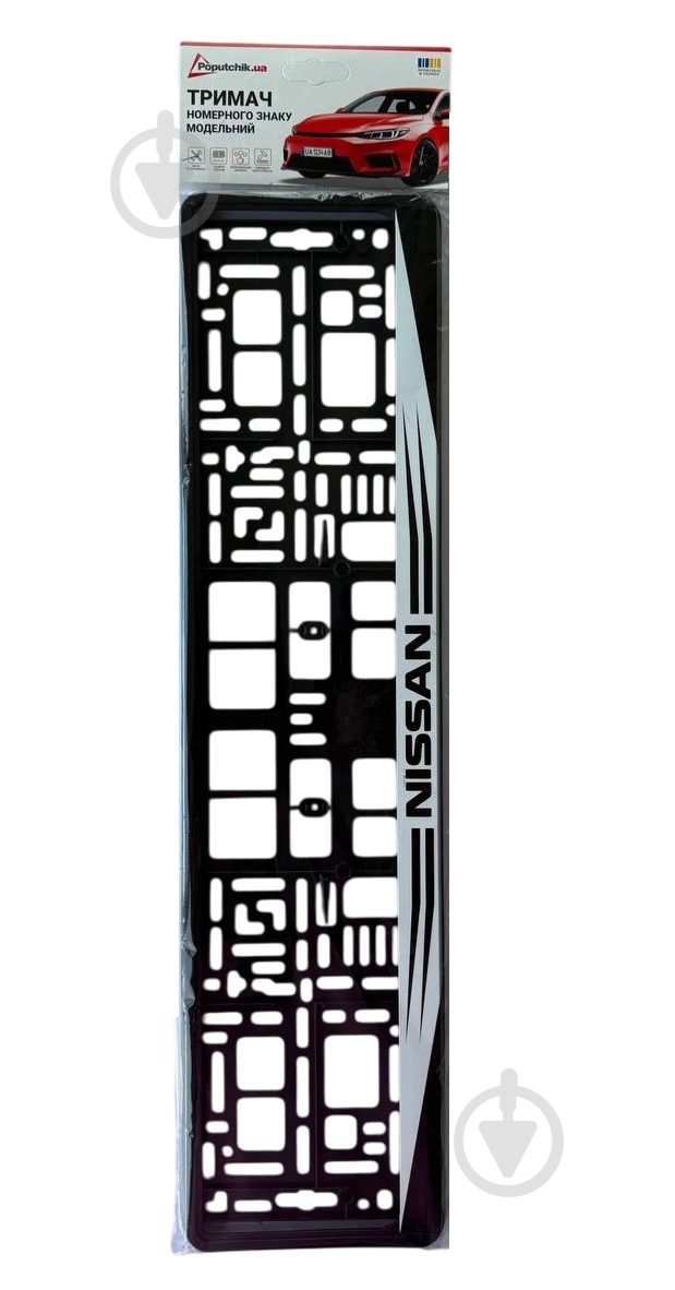 Рамка под номерной знак Poputchik с буквами Nissan - фото 4