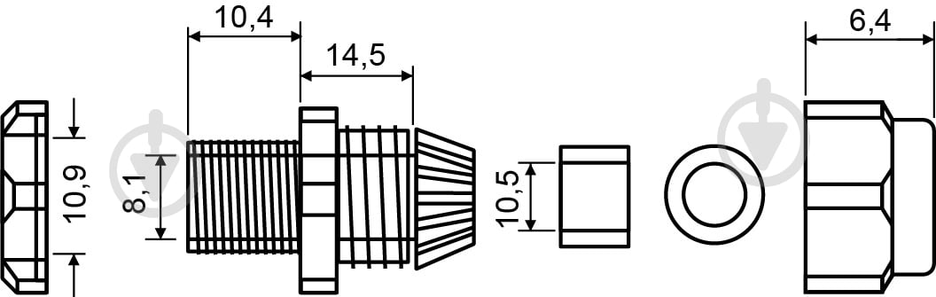Сальник Аско-Укрем PG7 полиамид A0150050001 - фото 2