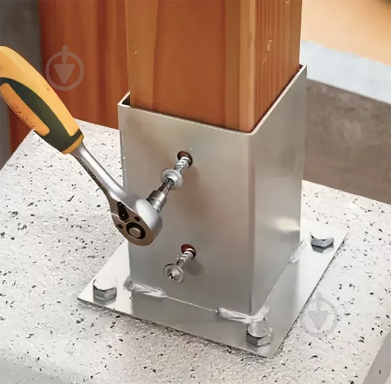 Опора колонны прямоугольная 100х100х150 т.1,5мм Профсталь - фото 4