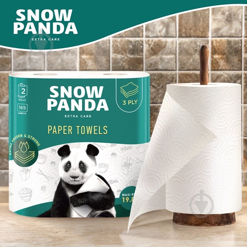Бумажные полотенца Сніжна Панда Extra Care трехслойная 2 шт. - фото 2
