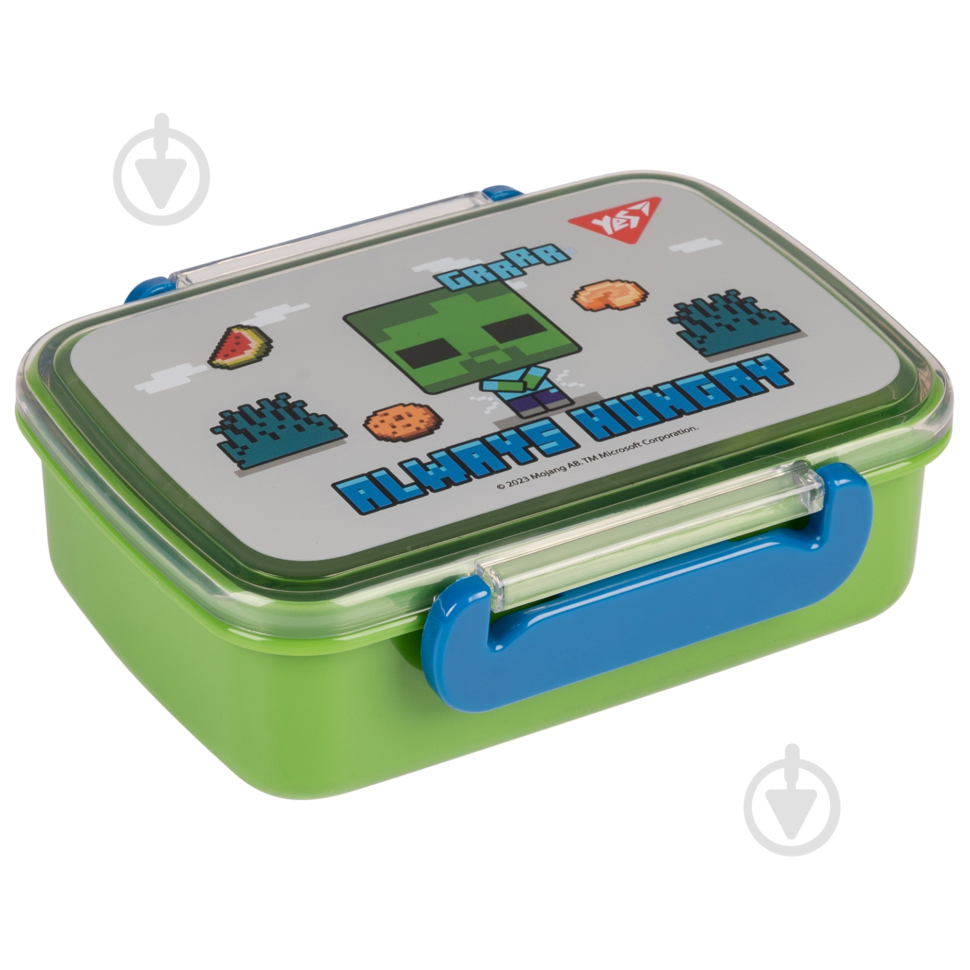 Ланч-бокс YES Minecraft 420 мл зелено-серый - фото 1