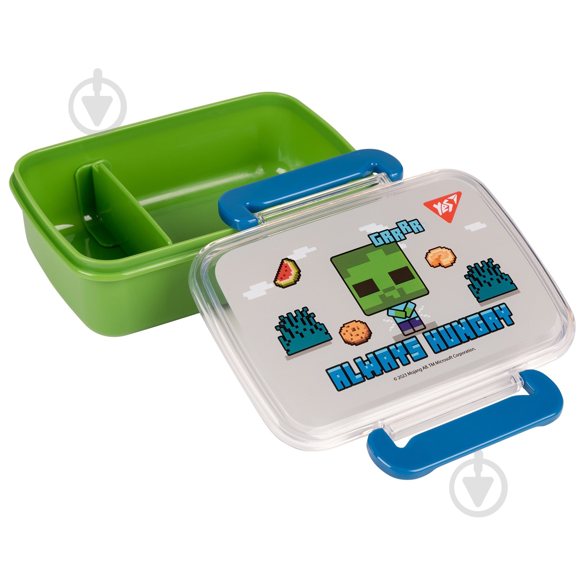 Ланч-бокс YES Minecraft 420 мл зелено-серый - фото 2
