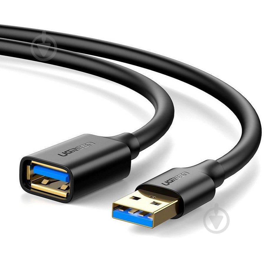 Дата-кабель UGREEN US129 USB 3.0 Extension Male Cable 1 м черный (10368) - фото 1