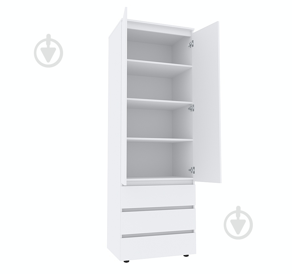 Шафа для одягу DC STEVE з поличками 2100х700х500 мм німфея альба / німфея альба - фото 2 Шафа для одягу DC STEVE з поличками 2100х700х500 мм німфея альба / німфея альба - фото 2