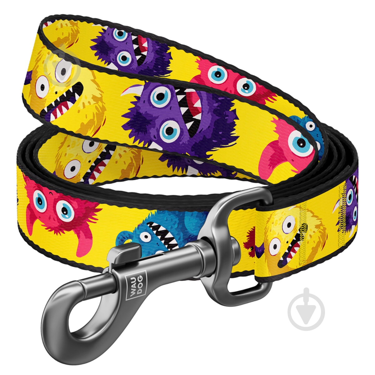 Поводок Waudog Nylon рисунок "Мохнатые монстры" S Ш15 мм Д122 см - фото 2