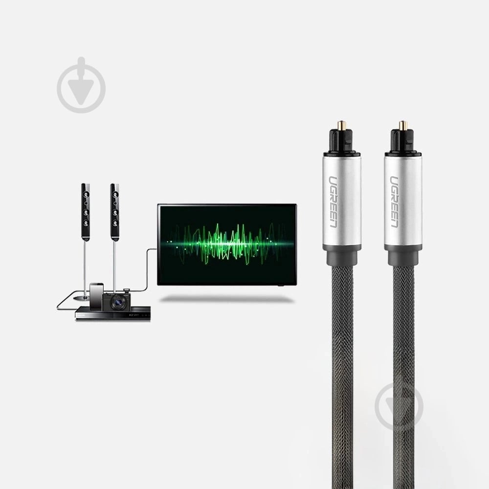Кабель UGREEN AV108 Toslink Optical Audio Cable (10541) 3 м black (10541) - фото 4