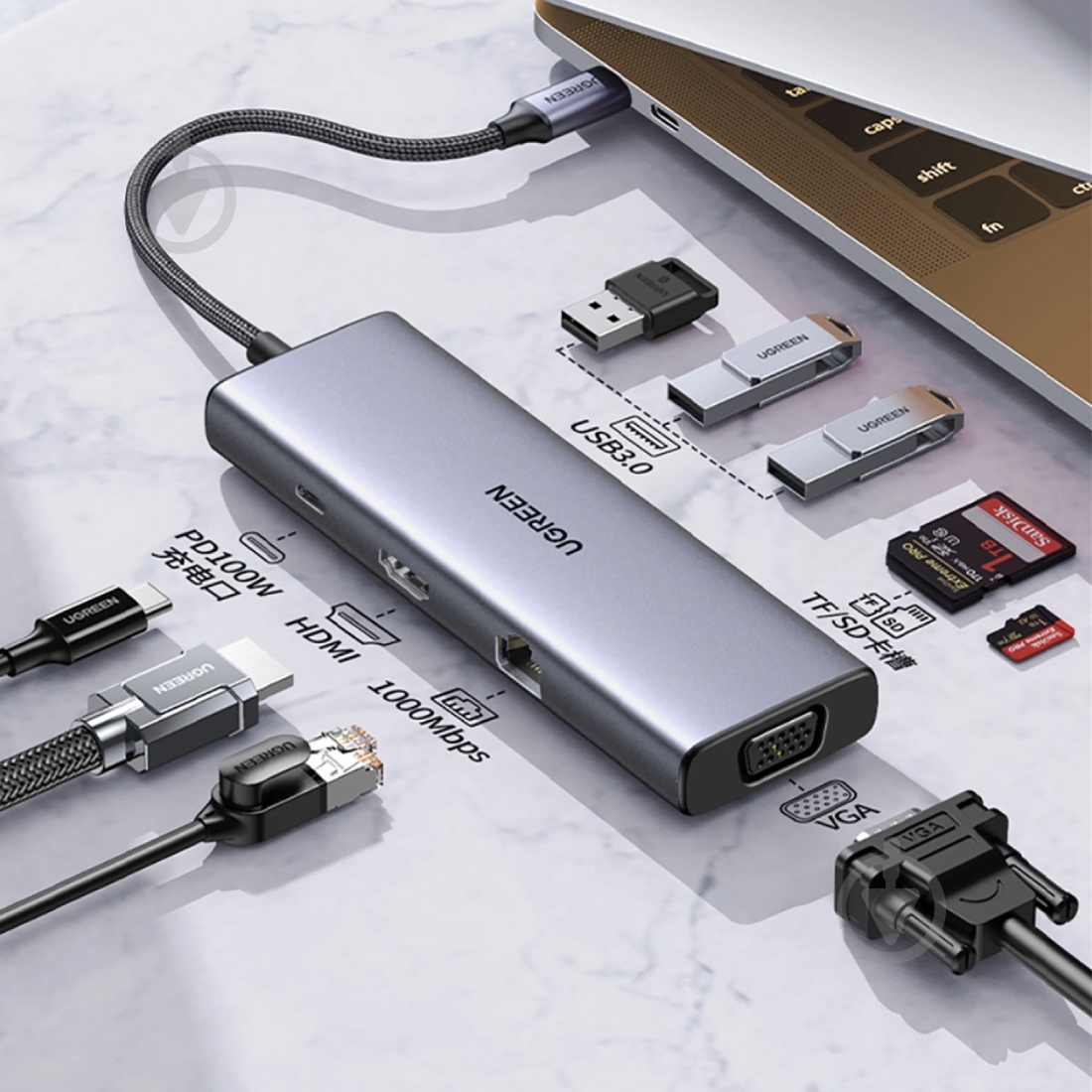 Док-станция UGREEN CM498 silver (15601) - фото 3 Док-станция UGREEN CM498 silver (15601) - фото 3