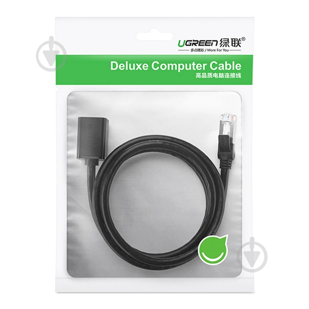 Патч-корд UGREEN NW112 Cat 6 F/UTP Ethernet RJ45 Extension Male/Female Patch Cords (11282) 3 м черный - фото 6 Патч-корд UGREEN NW112 Cat 6 F/UTP Ethernet RJ45 Extension Male/Female Patch Cords (11282) 3 м черный - фото 6