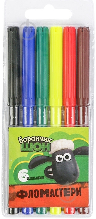 Фломастеры Баранчик Шон 6 цветов Talking Friends - фото 1
