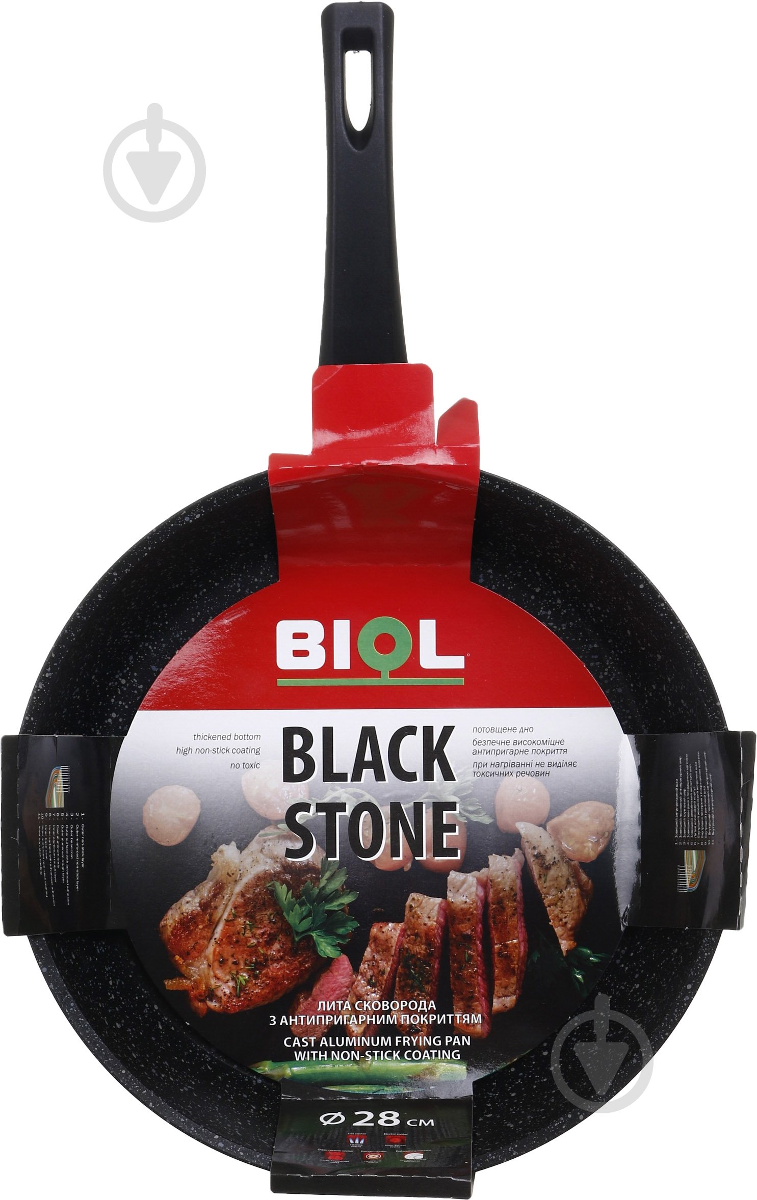 Сковорода Biol Black Stone 28 см 28078Р - фото 5