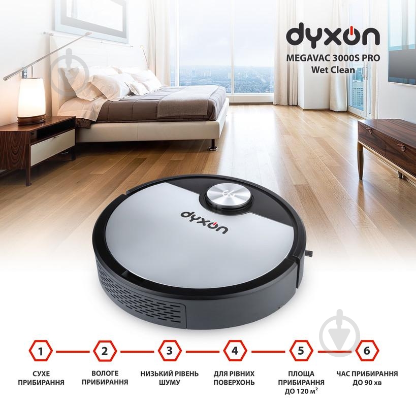 Робот-пылесос DYXON MEGAVAC 3000 black/silver - фото 16