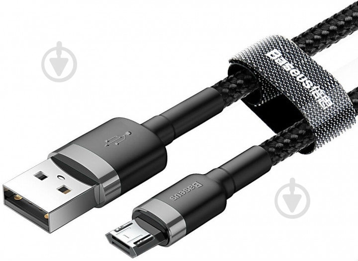 Кабель BASEUS Cafule Micro USB 2.4A 1 м серый - фото 3