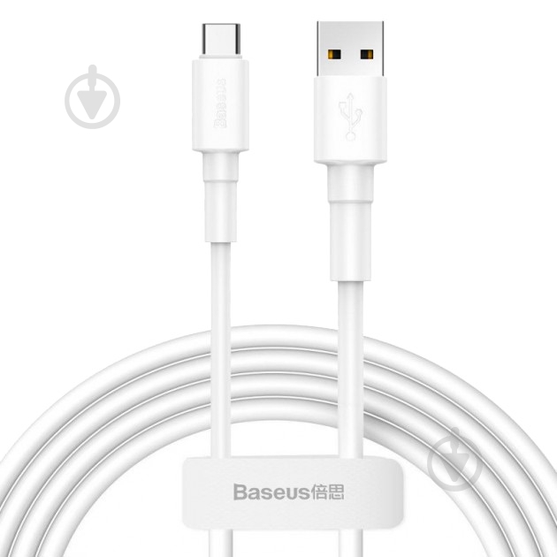 Кабель BASEUS Mini White Type-C Cable 3A 1 м белый - фото 1