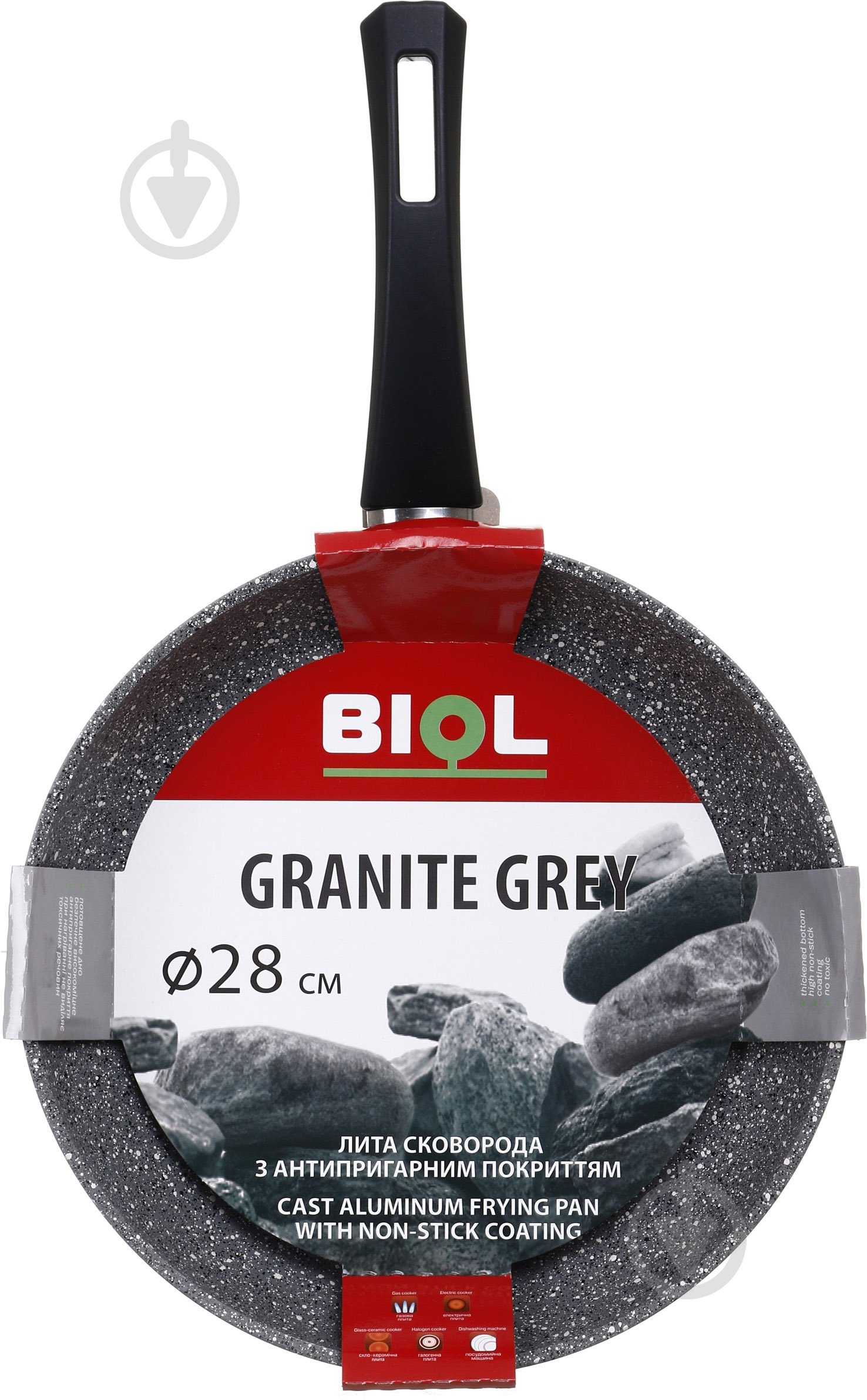 Сковорода Biol Granite Grey 28 см 28136Р - фото 5