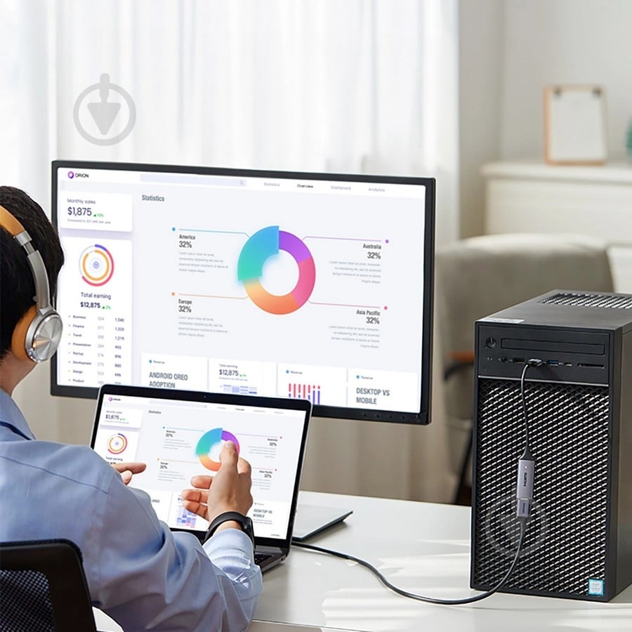 Конвертер UGREEN CM489 USB-A/Type-C to HDMI Video Capture Device Gray (40189) grey (40189) - фото 4 Конвертер UGREEN CM489 USB-A/Type-C to HDMI Video Capture Device Gray (40189) grey (40189) - фото 4