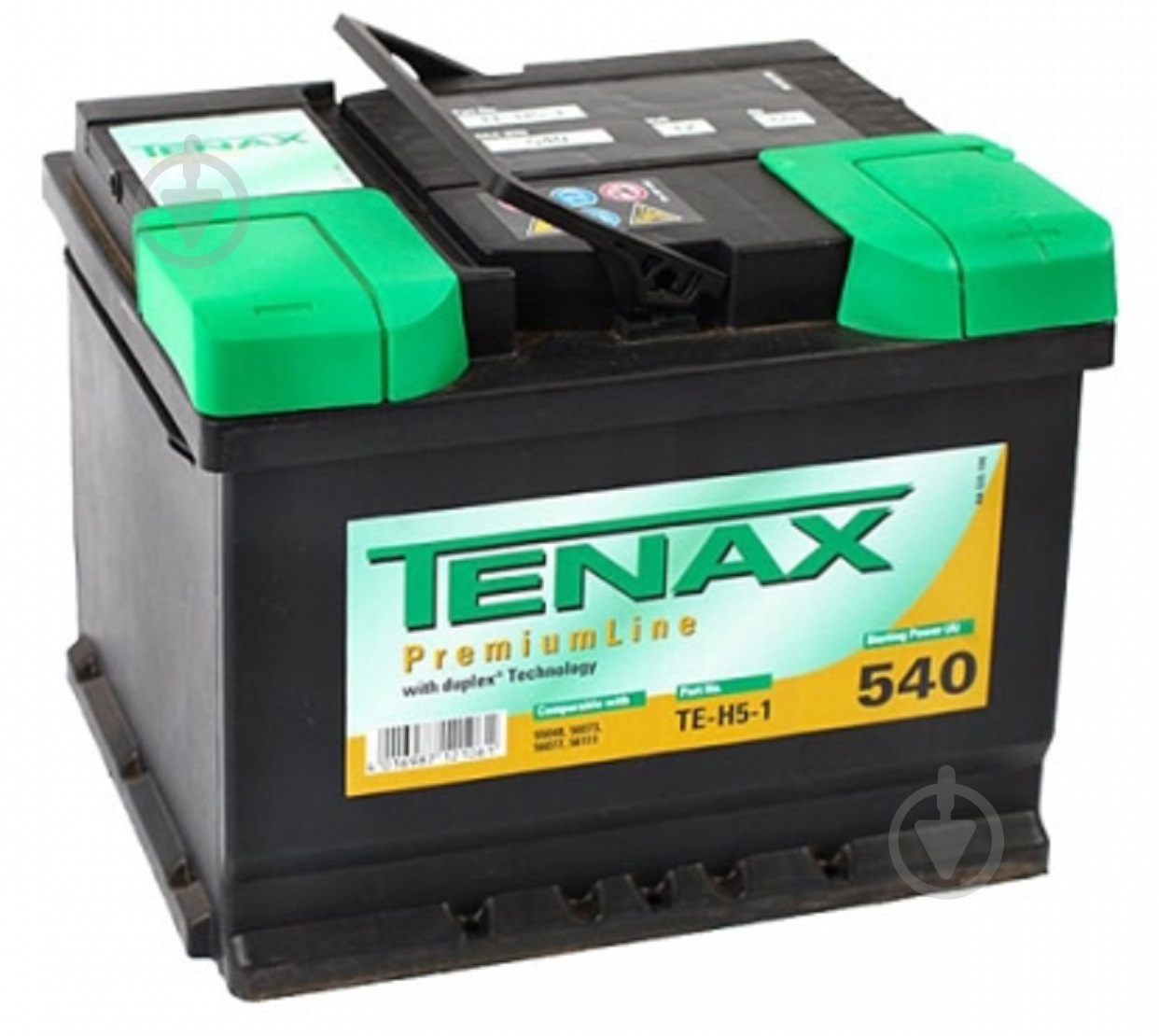 Аккумулятор автомобильный TENAX Premium Line 60Ah 540A 12V «+» справа (TE-H5-1) - фото 1