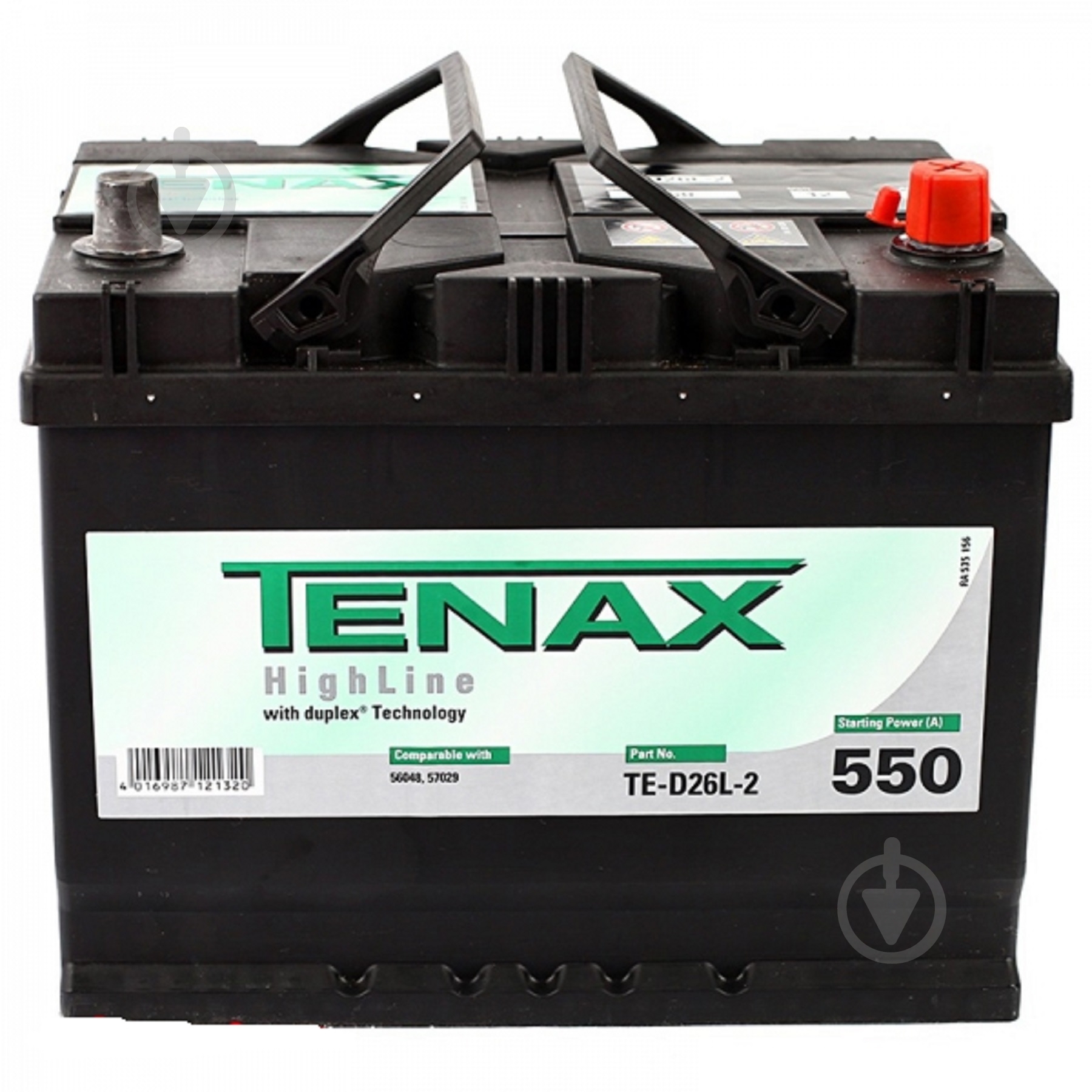 Аккумулятор автомобильный TENAX HIGH 68Ah 550A 12V «+» справа (TE-D26L-2) - фото 1