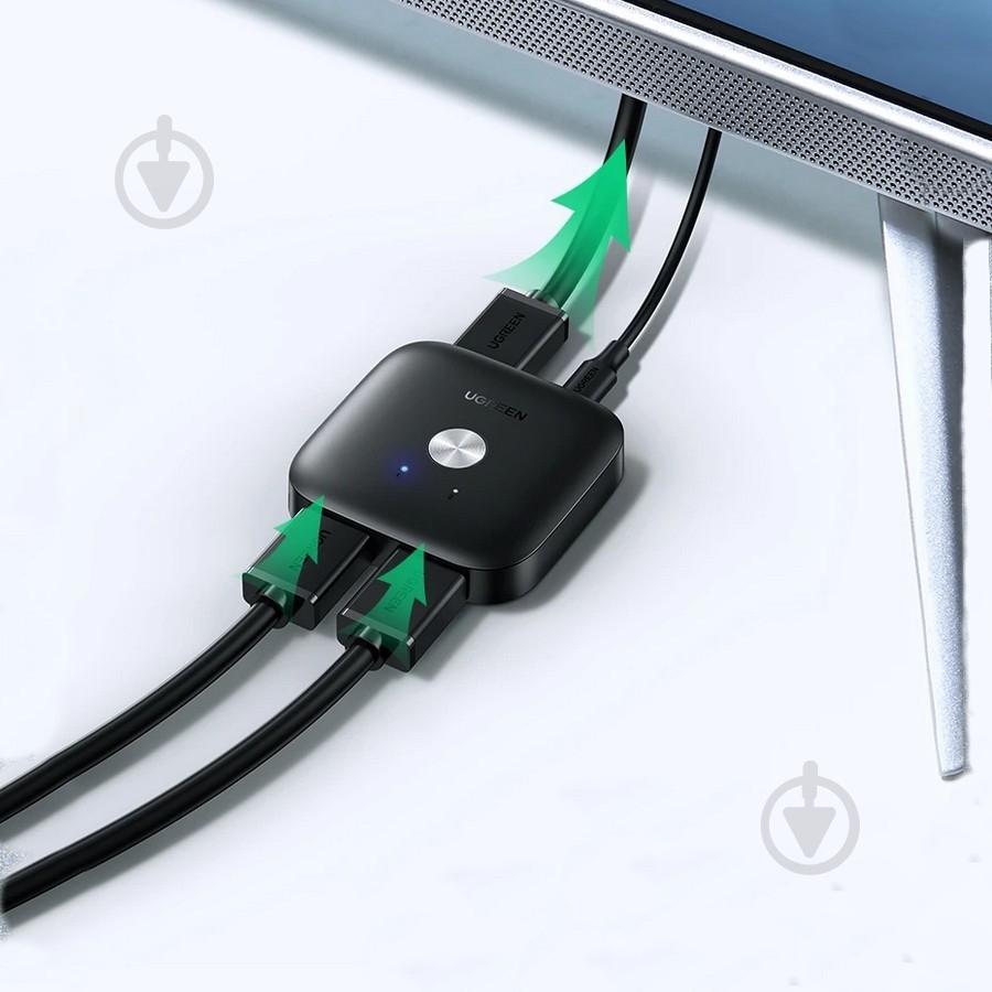 Сплиттер UGREEN CM333 HDMI 2.0 2x1 Switcher Black (80126) - фото 5 Сплиттер UGREEN CM333 HDMI 2.0 2x1 Switcher Black (80126) - фото 5
