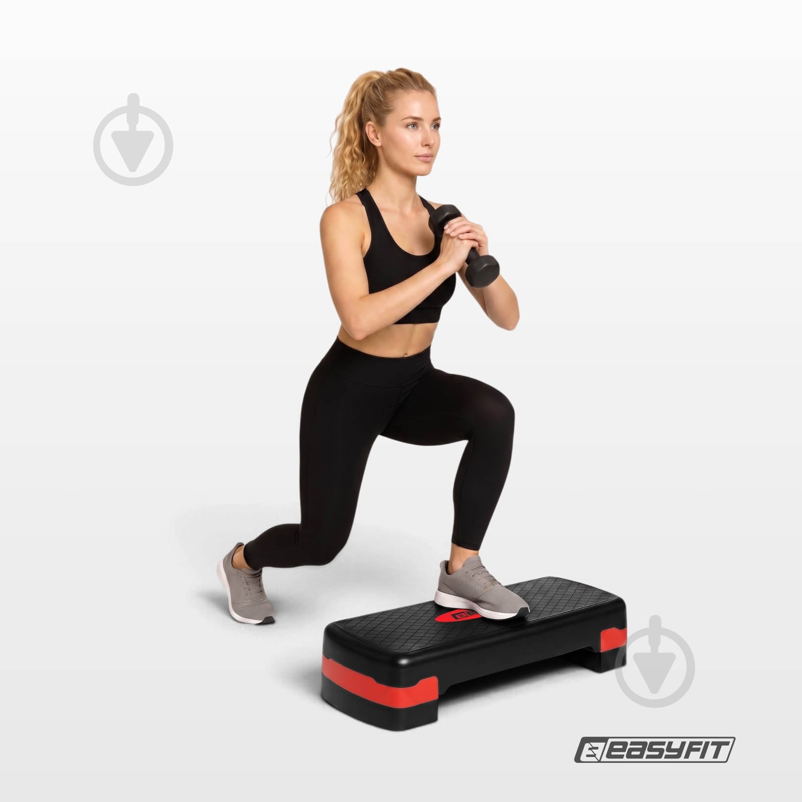 Степ-платформа EasyFit 2-ступінчаста чорний з червоним - фото 2