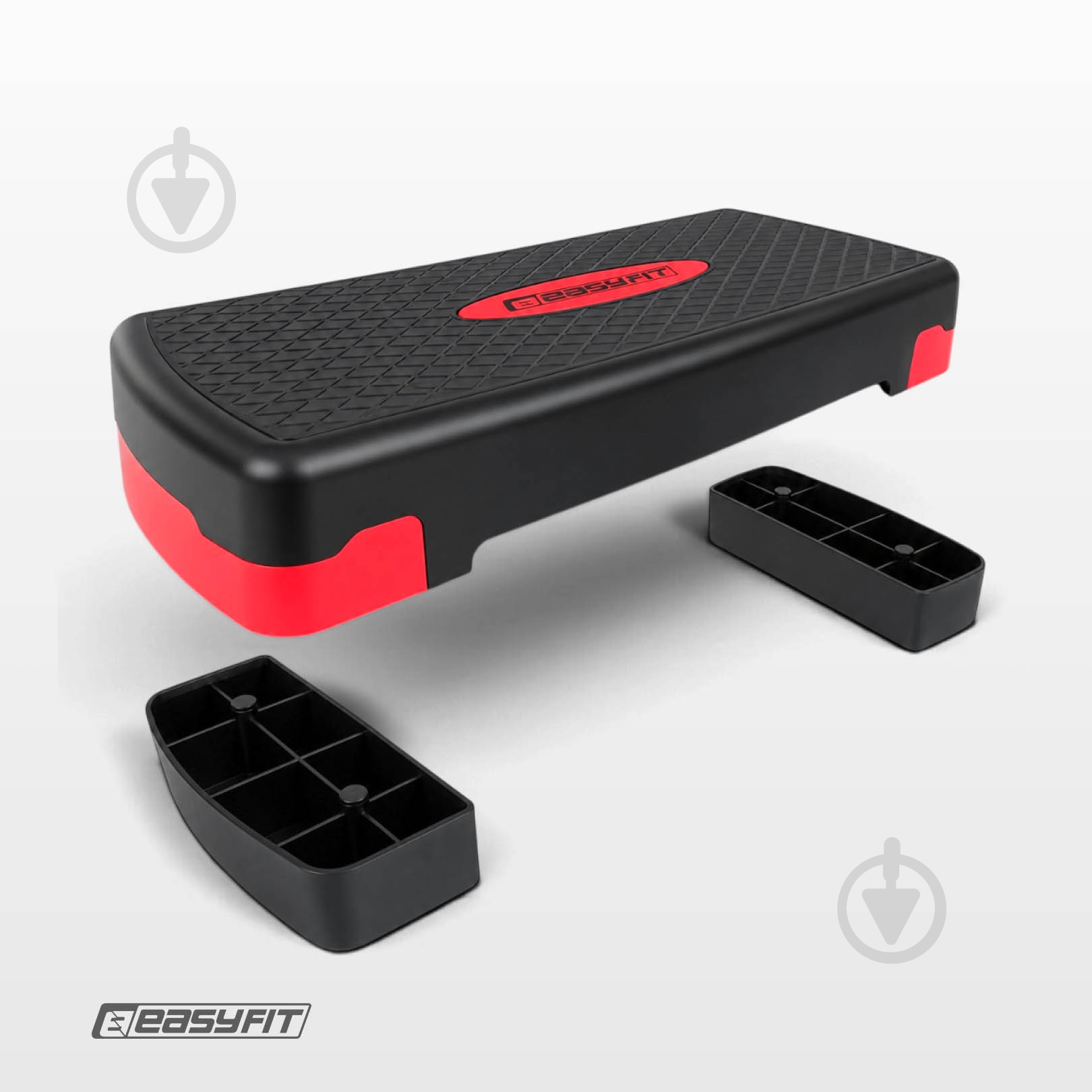 Степ-платформа EasyFit 2-ступінчаста чорний з червоним - фото 3