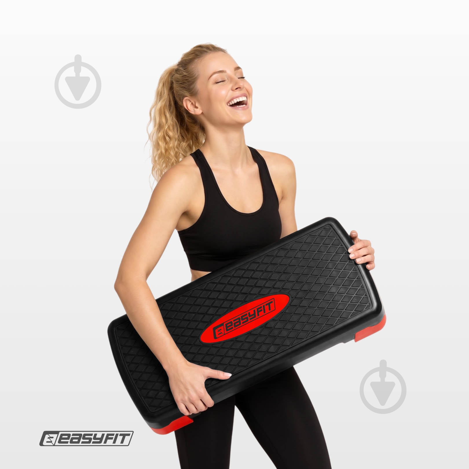 Степ-платформа EasyFit 2-ступінчаста чорний з червоним - фото 12