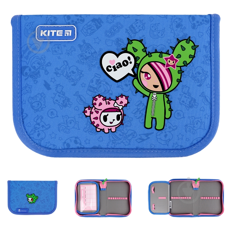 Пенал tokidoki 621 1 відворот KITE блакитний - фото 1