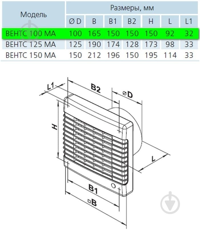 Вентилятор Вентс МА прес 100 - фото 2