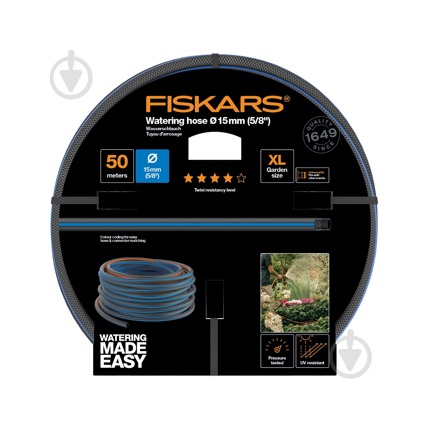 Шланг для полива Fiskars 5/8'' (15 мм) 50 м Q4 - фото 5