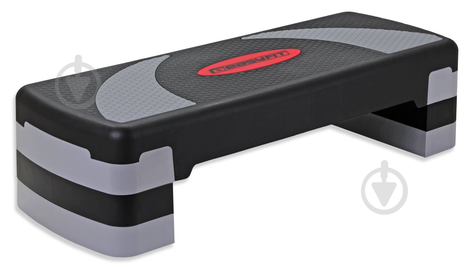 Степ-платформа EasyFit Step-B 3-ступенчастая черный-серый - фото 1
