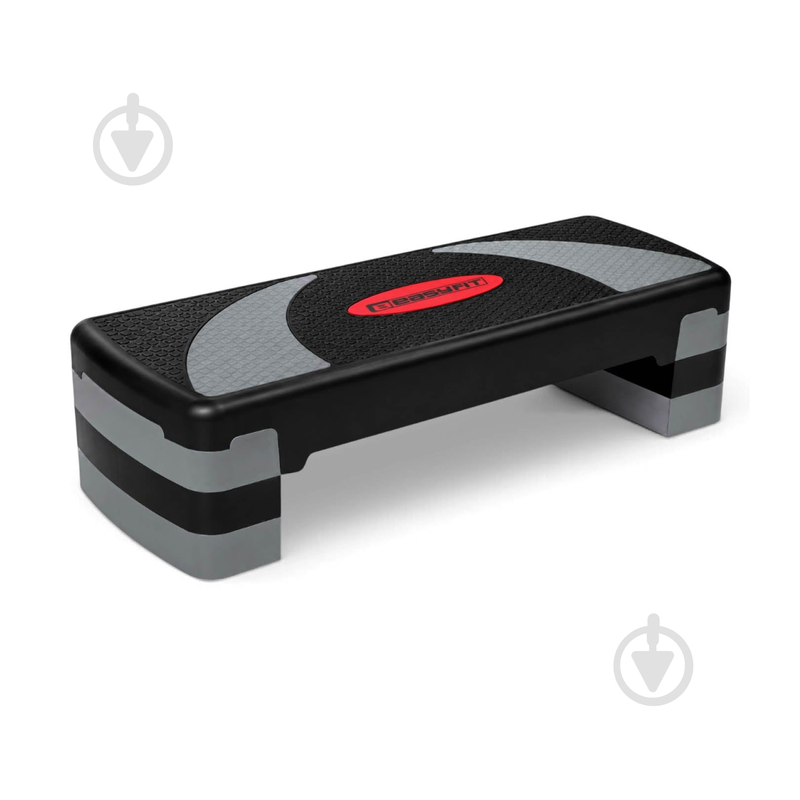 Степ-платформа EasyFit Step-B 3-ступенчастая черный-серый - фото 1