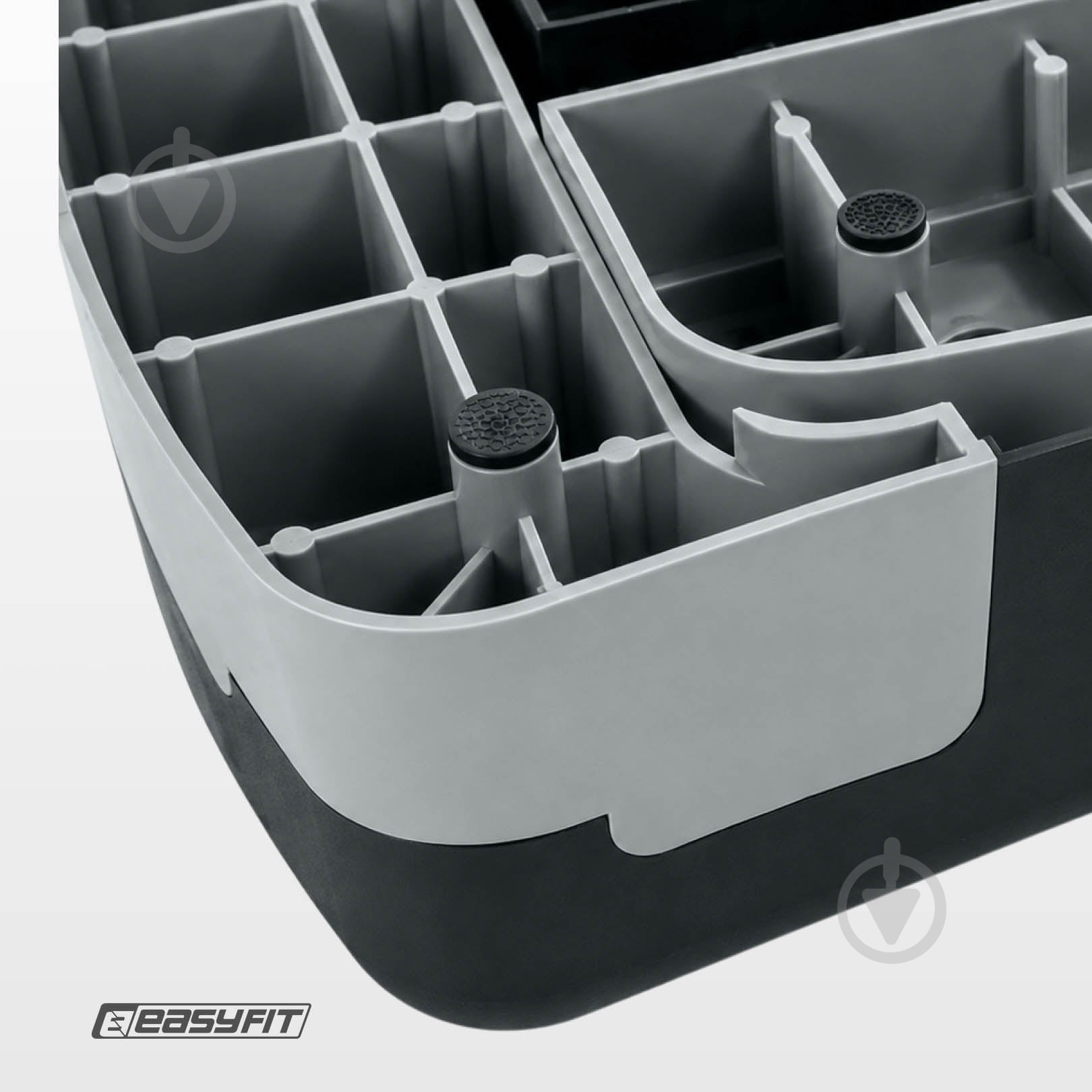 Степ-платформа EasyFit Step-B 3-ступенчастая черный-серый - фото 6