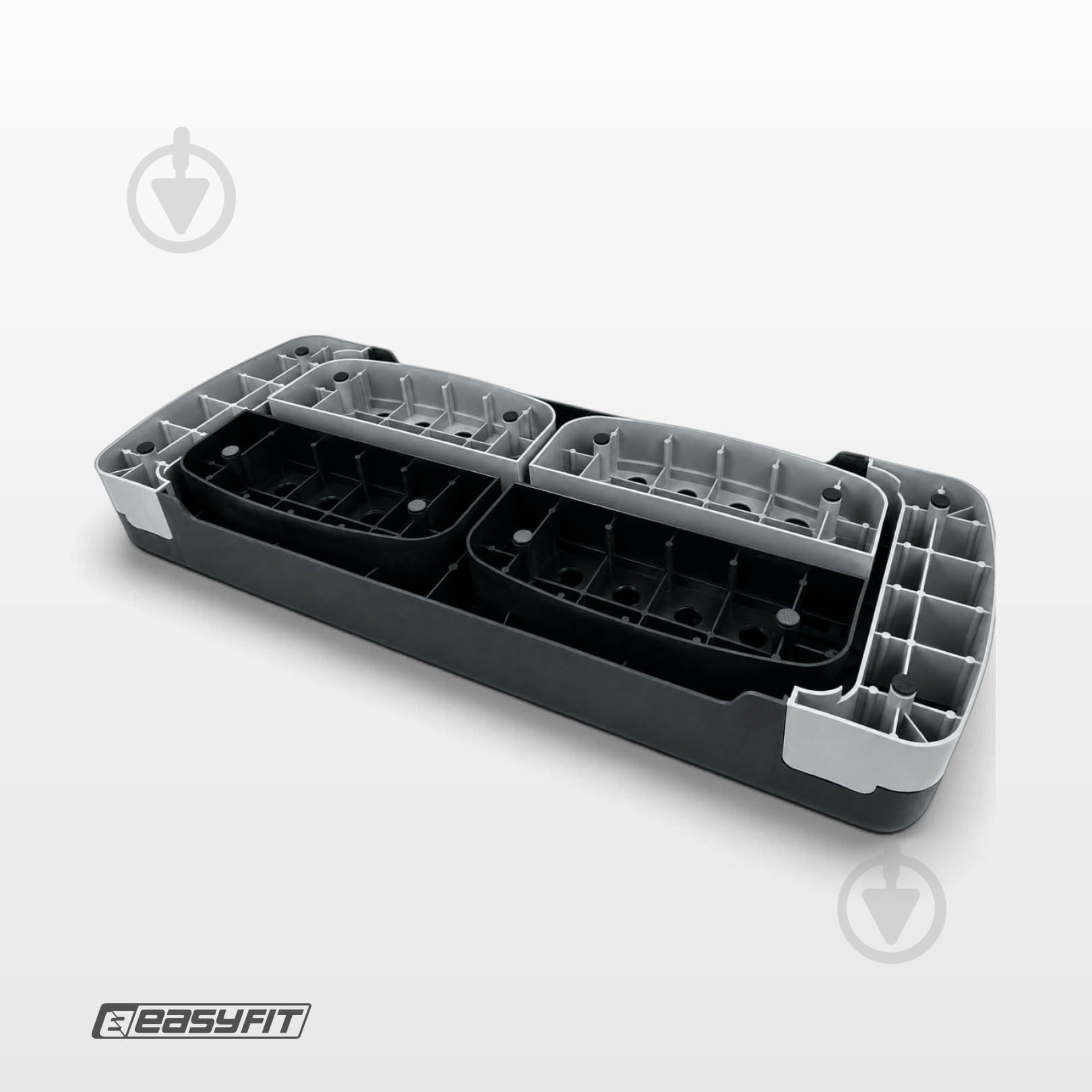 Степ-платформа EasyFit Step-B 3-ступенчастая черный-серый - фото 7