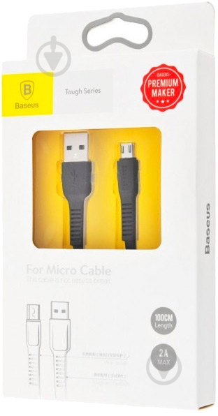 Кабель BASEUS Tough Series Micro USB 2.0A 1 м черный - фото 3